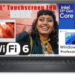 Dell Inspiron 15 3530 15.6" Touchscreen FHD Business Laptop Computer, 13th Gen Intel 10-Core i7-1355U up to 5.0GHz, 16GB DDR4 RAM, 512GB PCIe SSD, WiFi 6, Bluetooth, Carbon Black, Windows 11 Pro