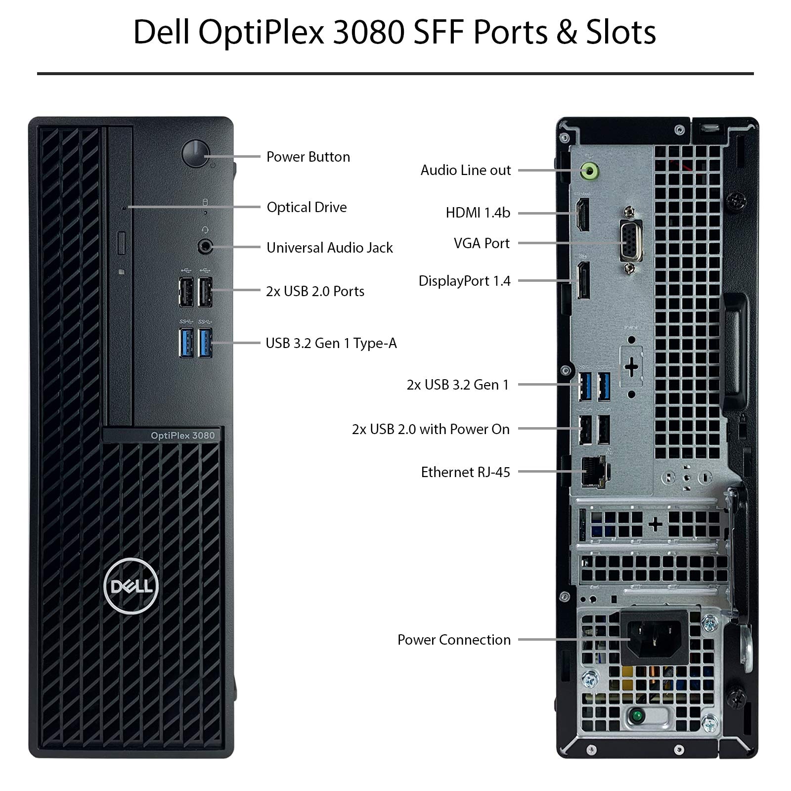 Dell OptiPlex 3080 SFF Small Form Factor Desktop Computer - 10th Gen Intel Core i5-10500 6-Core up to 4.5 GHz CPU, 16GB DDR4 Memory, 512GB SSD + 8TB HDD, Intel UHD Graphics 630, DVD Writer, Win10 Pro