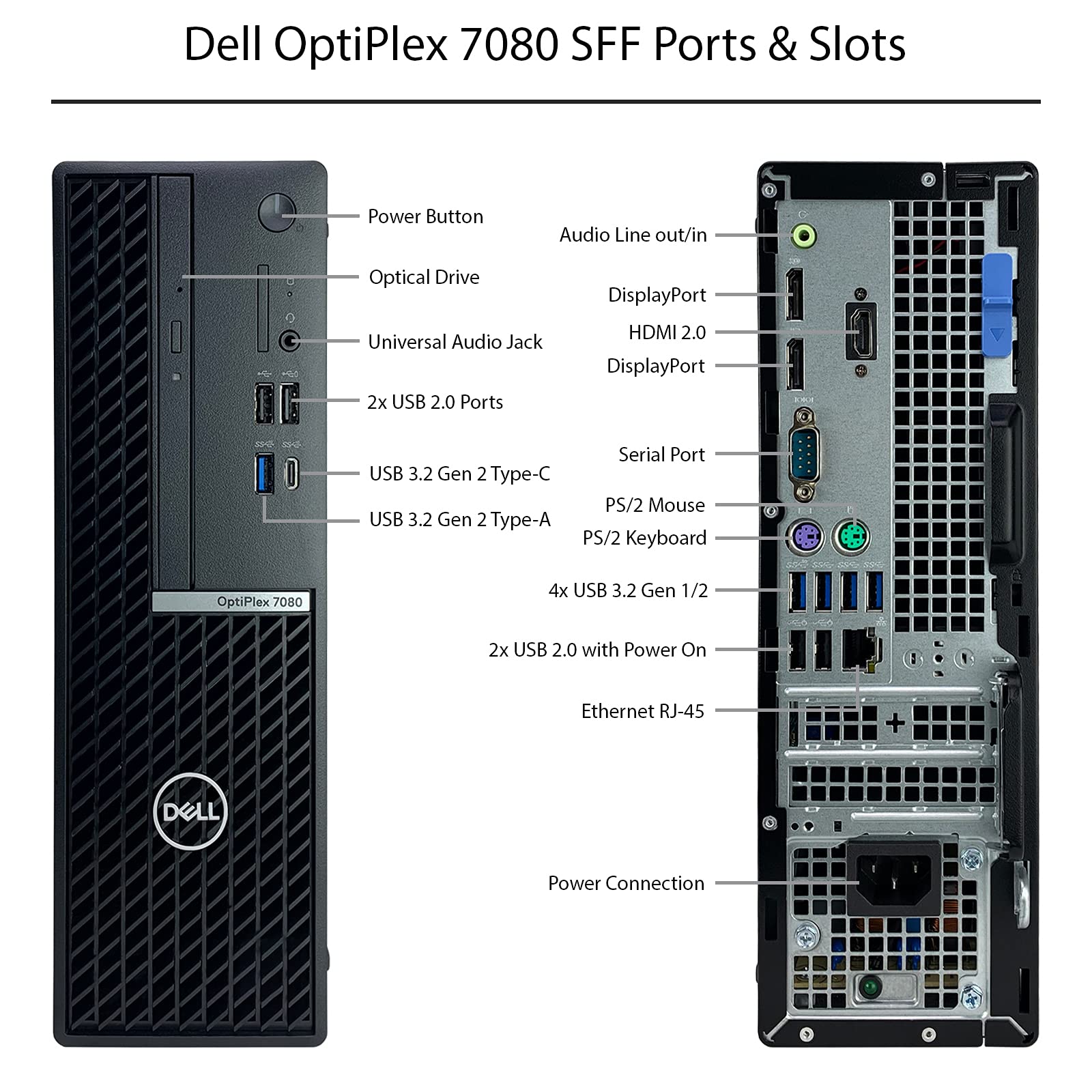 Dell OptiPlex 7080 SFF Small Form Factor Desktop Computer - 10th Gen Intel Core i7-10700 8-Core up to 4.80 GHz CPU, 16GB DDR4 Memory, 3TB Hard Drive, Intel UHD Graphics 630, DVD Writer, Windows 10 Pro