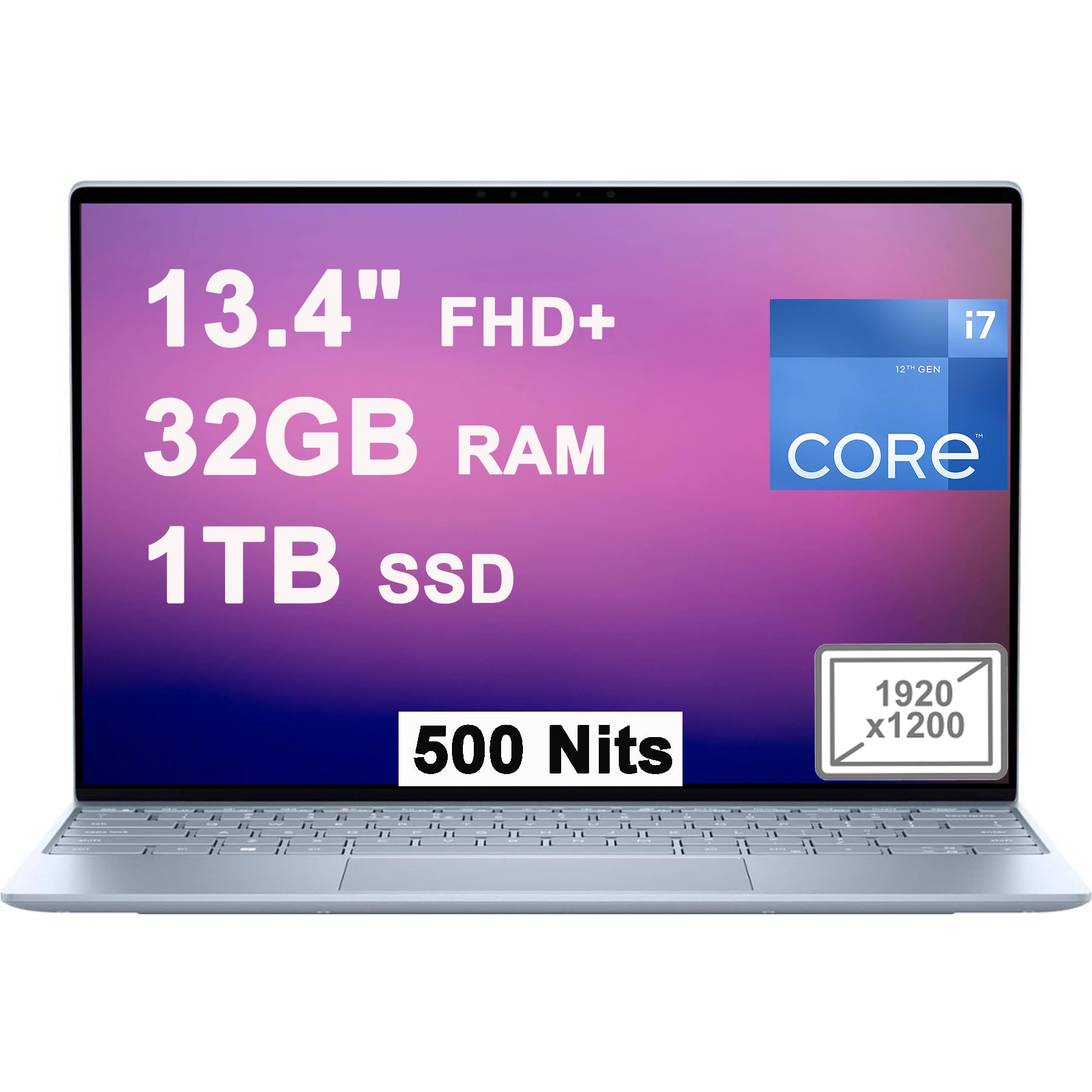 DELL XPS 13 9315 Thin and Light Business Laptop 13.4" FHD+ 500nits 12th Gen Intel 10-core i7-1250U 32GB RAM 1TB SSD Backlit Thunderbolt4 Fingerprint ExpressCharge Long Battery Life Win11 Sky Blue
