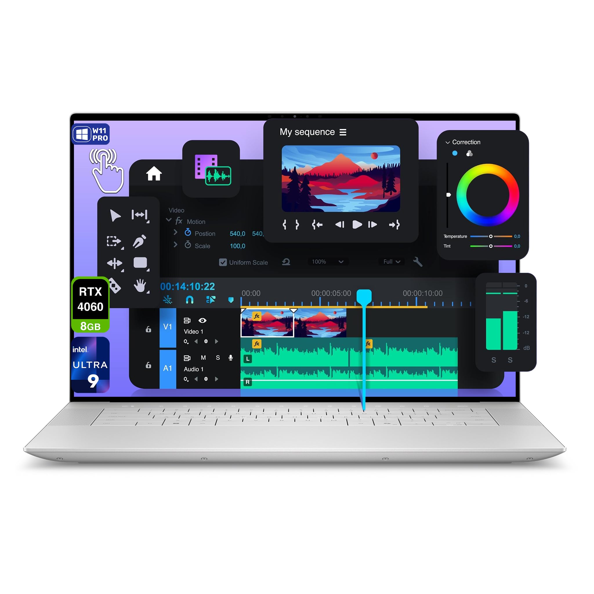 DELL XPS 16 9640 Touch Ultra 9-185H, 32GB 1TB, 16.3" UHD+ (3840x2400) OLED Touchscreen  Nvidia G-Force RTX 4060, Backlit Keyboard, W11 Home, Platinum