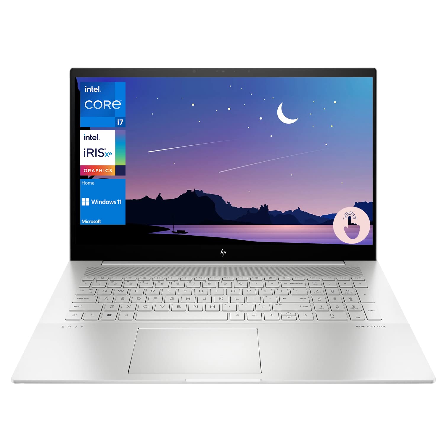 HP Envy Laptop, 17.3“ FHD Touchscreen Display, Intel Core i7-1260P 16GB/1TB, Backlit Keyboard, SD Card Reader, HDMI, Wi-Fi 6, Windows 11 Home, Silver