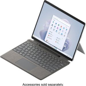 Microsoft Surface Pro 9, 13.3" Touchscreen 2-in-1 Tablet, 12th Gen Intel Core i7-1255U, Intel Iris Xe Graphics, 16GB DDR5 RAM, 256GB SSD, Windows 11h, Platinum, Device Only, with Stylus Pen