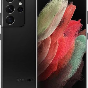 SAMSUNG Electronics Galaxy S21 Ultra 5G | Factory Unlocked Android Cell Phone | 5G Smartphone | Pro-Grade Camera, 108MP High Res | 128GB, Phantom Black (SM-G998U) w/ 25W Charger Bundle