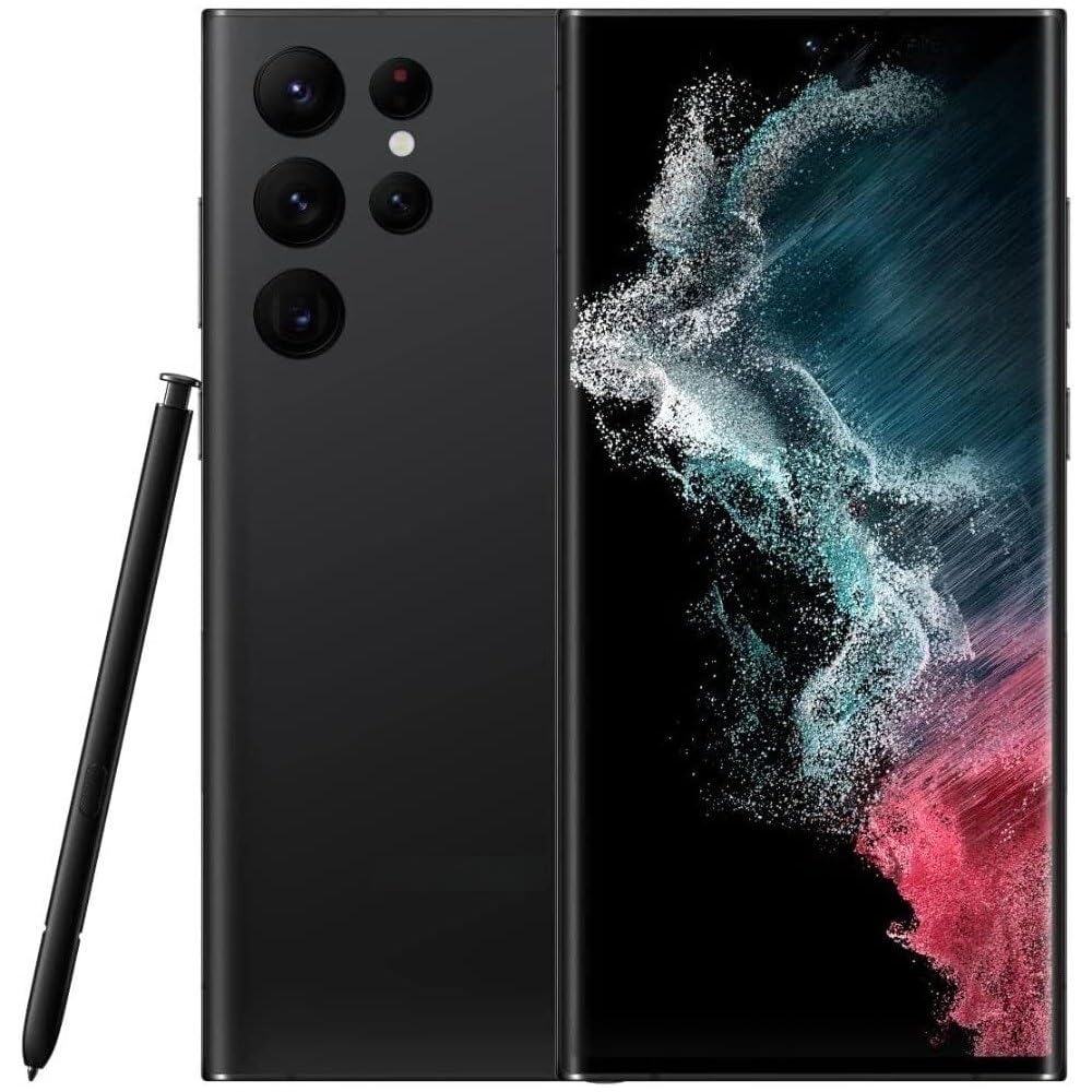 SAMSUNG Galaxy S22 Ultra 5G (128GB, 8GB) 6.8" AMOLED 2X, 108MP Camera, Global Volte (Fully Unlocked for AT&T, Verizon, T-Mobile, Global) S908U1 (w/ 25W Super Fast Charger, Phantom Black)
